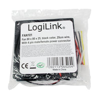 LogiLink FAN101 Computerkühlsystem Computergehäuse Ventilator 8 cm Schwarz 1 Stück(e)