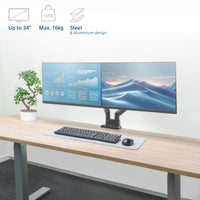 ACT Monitor-Tischhalterung mit Gasdruckfeder, 2 Bildschirme bis zu 32", VESA