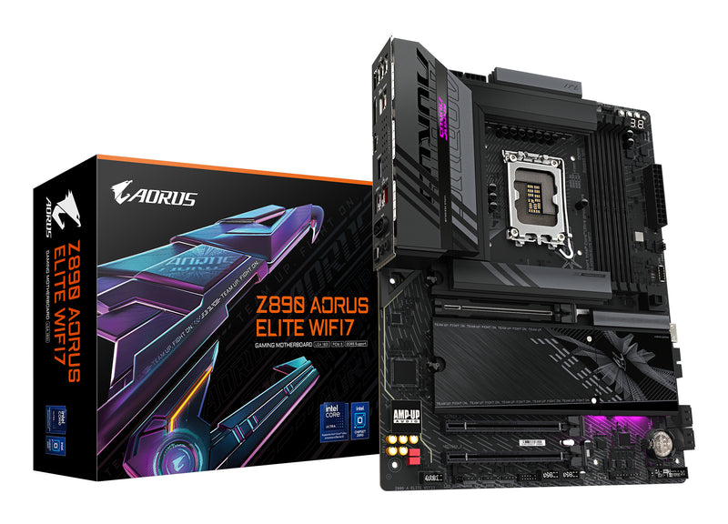 GIGABYTE Z890 AORUS ELITE WIFI7 Mainboard - Unterstützt Intel Core Ultra (Serie 2) CPUs, 16+1+2 Phasen VRM, bis zu 8800MHz DDR5 (OC), 1xPCIe 5.0 + 3xPCIe 4.0, Wi-Fi 7, 2.5GbE LAN, Thunderbolt 4