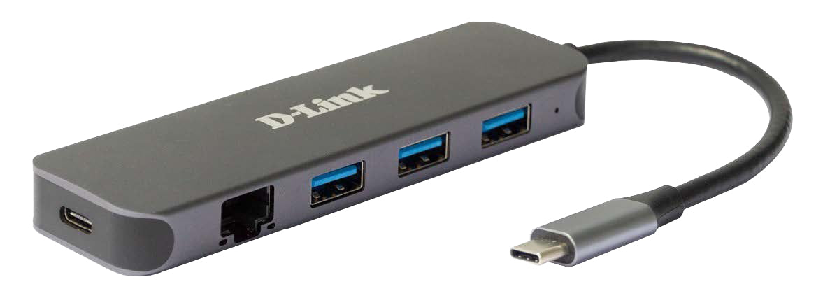 D-Link DUB-2334 laptop-dockingstation & portreplikator Kabelgebunden USB Typ-C Grau