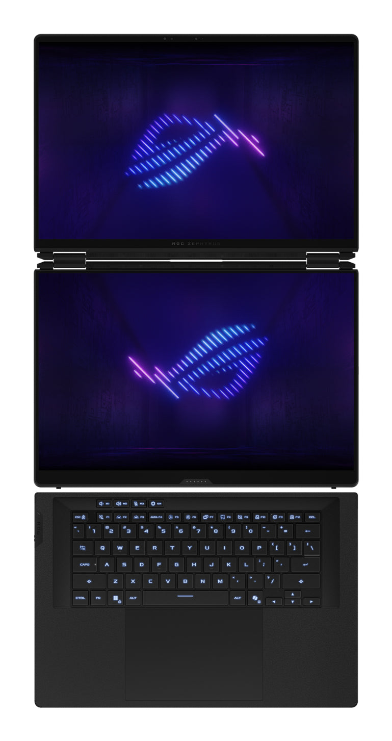 ASUS ROG Zephyrus Duo GX651AX-SR028W Intel Core Ultra 9 386H Hybrid (2-in-1) 40,6 cm (16") Touchscreen 3K 64 GB LPDDR5x-SDRAM 2 TB SSD NVIDIA GeForce RTX 5090 Wi-Fi 7 (802.11be) Windows 11 Home Grau