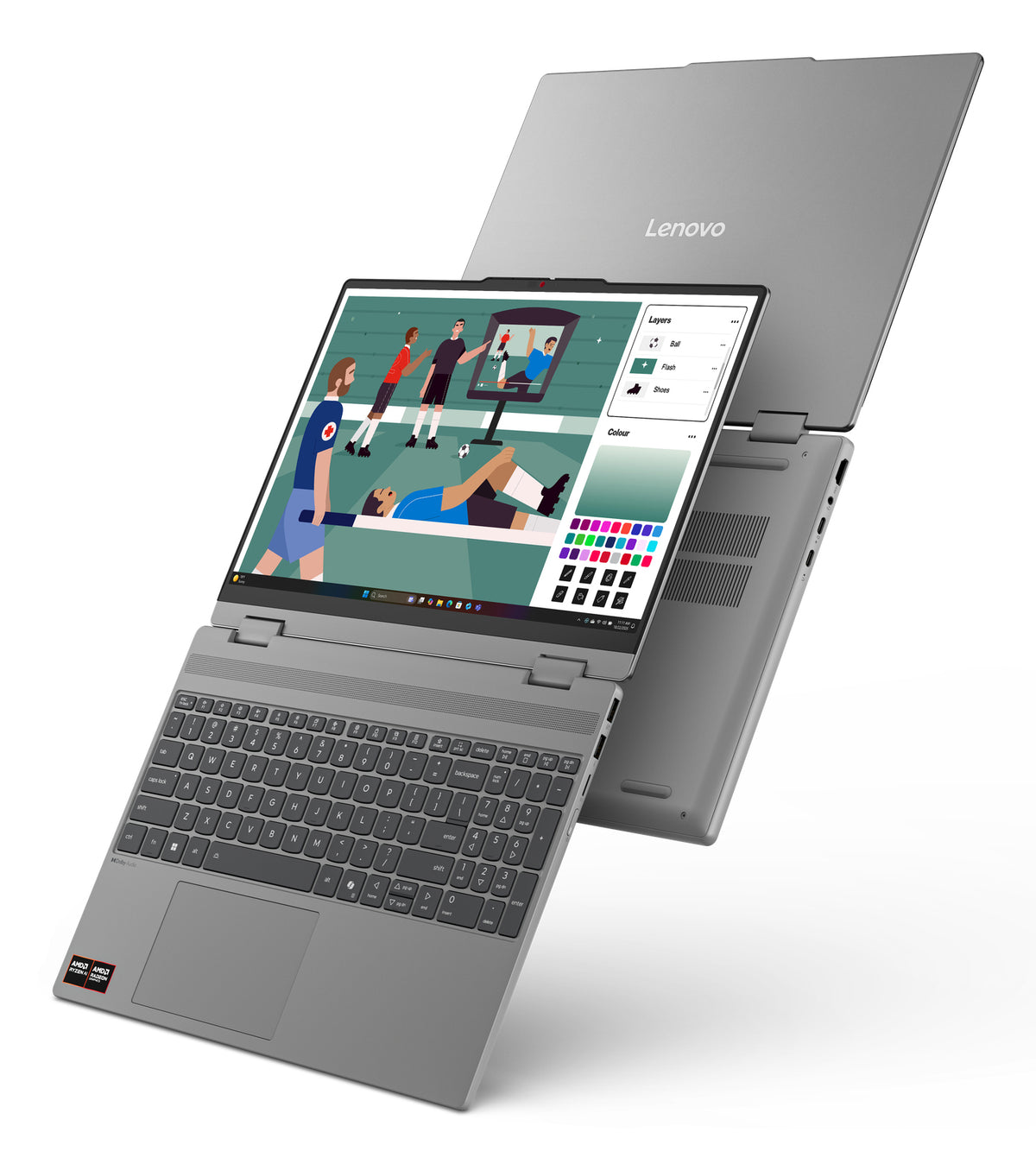 Lenovo IdeaPad 5 2-in-1 15AGP11 Copilot+ PC AMD Ryzen AI 7 445 Hybrid (2-in-1) 38,9 cm (15.3") Touchscreen WUXGA 16 GB DDR5-SDRAM 1 TB SSD Wi-Fi 7 (802.11be) Windows 11 Home Deutsch Grau