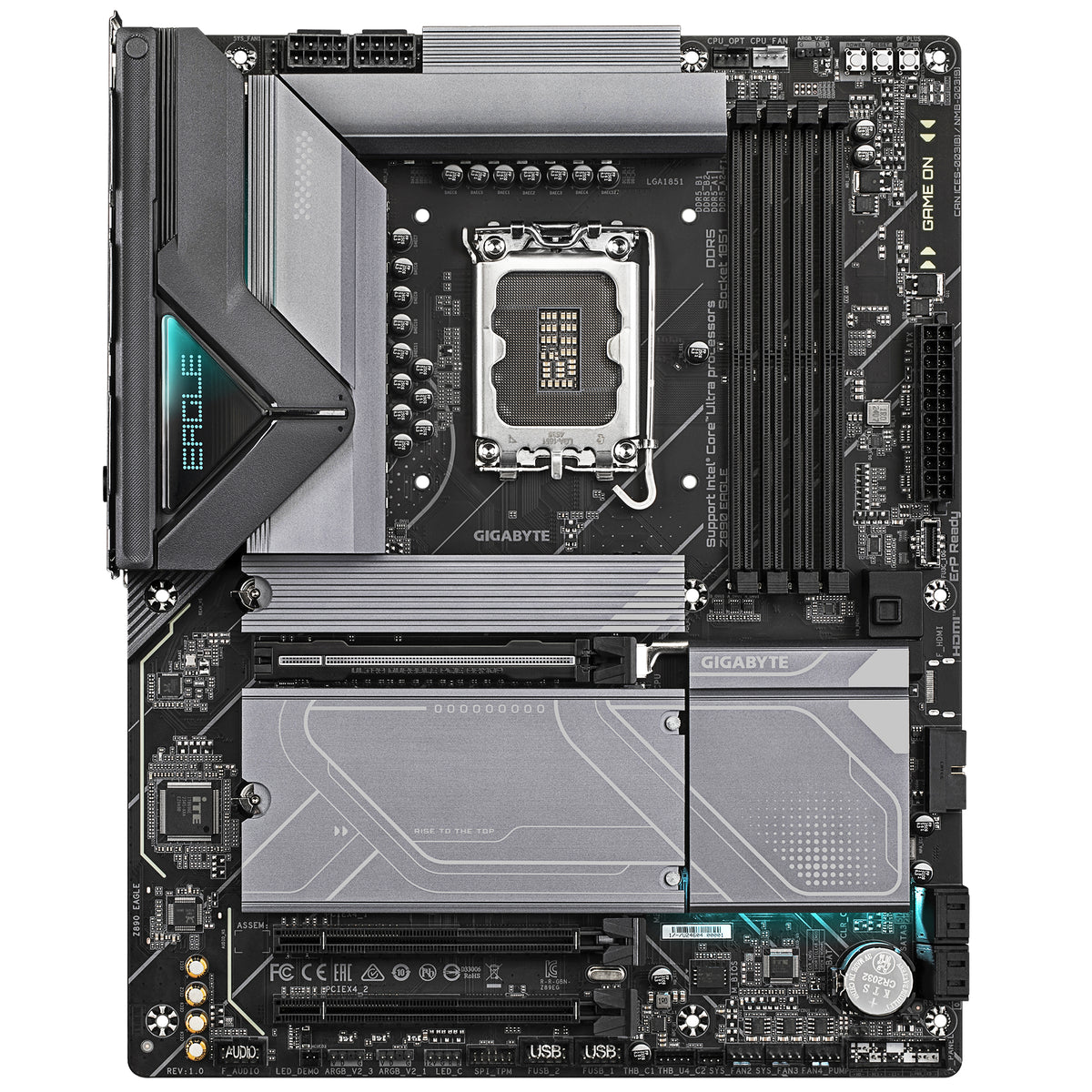 GIGABYTE Z890 EAGLE Motherboard - Unterstützt Intel Core Ultra (Serie 2) CPUs, 14+1+2 Phasen VRM, bis zu 8800MHz DDR5 (OC), 1x PCIe 5.0 M.2 + 3x PCIe 4.0 M.2, 2,5GbE LAN, USB4