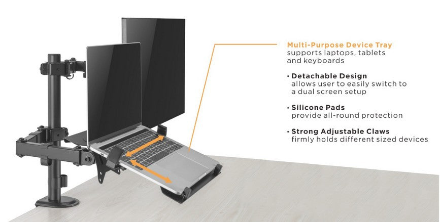 Equip 13”–32” Notebookablage- und Monitor/LCD-Tischhalterung