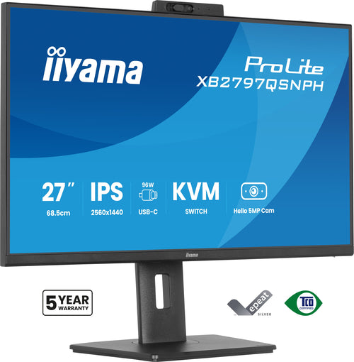 iiyama ProLite XB2797QSNPH-B1 27IN IPS LCD 4MS 2560X1440 350CD/M2 HDMI/DP/USB 2 Computerbildschirm 68,6 cm (27") 2560 x 1440 Pixel Quad HD Schwarz
