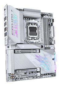 GIGABYTE X870E AORUS PRO X3D ICE Mainboard – Unterstützt AMD Ryzen 9000 Prozessoren, 18+2+2-Phasen Digital-VRM, bis zu 9000 Hz DDR5 (OC), 2 x PCIe 5.0 + 2 x PCIe 4.0, Wi-Fi 7, 5 GbE LAN, USB 4