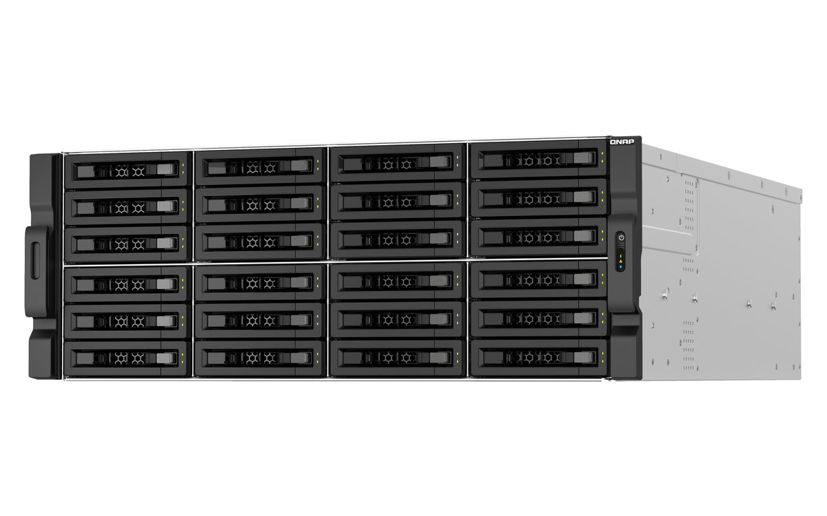 QNAP TS-H3087XU-RP NAS Rack (4U) Intel Xeon E E-2378 64 GB DDR4 0 TB QuTS hero Schwarz, Weiß