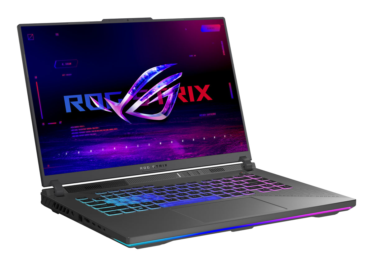 ASUS ROG Strix G16 G614PR-RV003W AMD Ryzen™ 9 8940HX Laptop 40,6 cm (16") WUXGA 32 GB DDR5-SDRAM 1 TB SSD NVIDIA GeForce RTX 5070 Ti Wi-Fi 6E (802.11ax) Windows 11 Home Schwarz, Grau QWERTZ Deutsch
