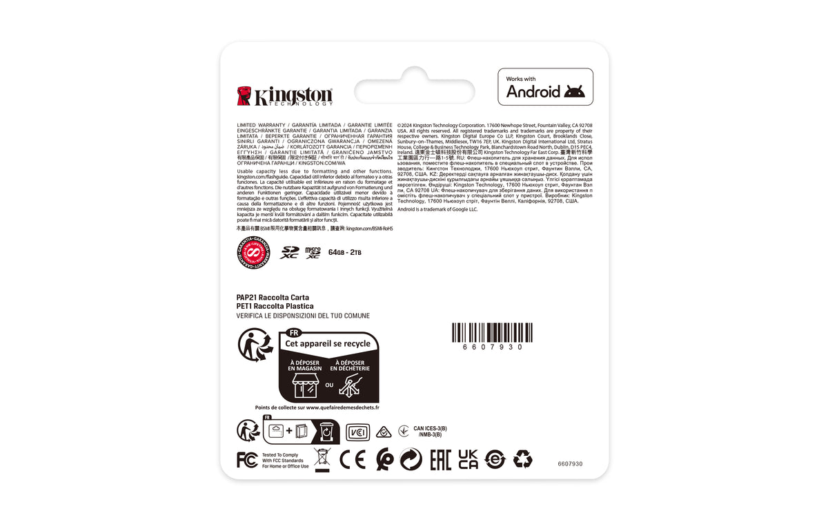 Kingston Technology 1TB microSDXC Canvas Select Plus Gen3 150MB/s A1 (Einschließlich SD Adapter)