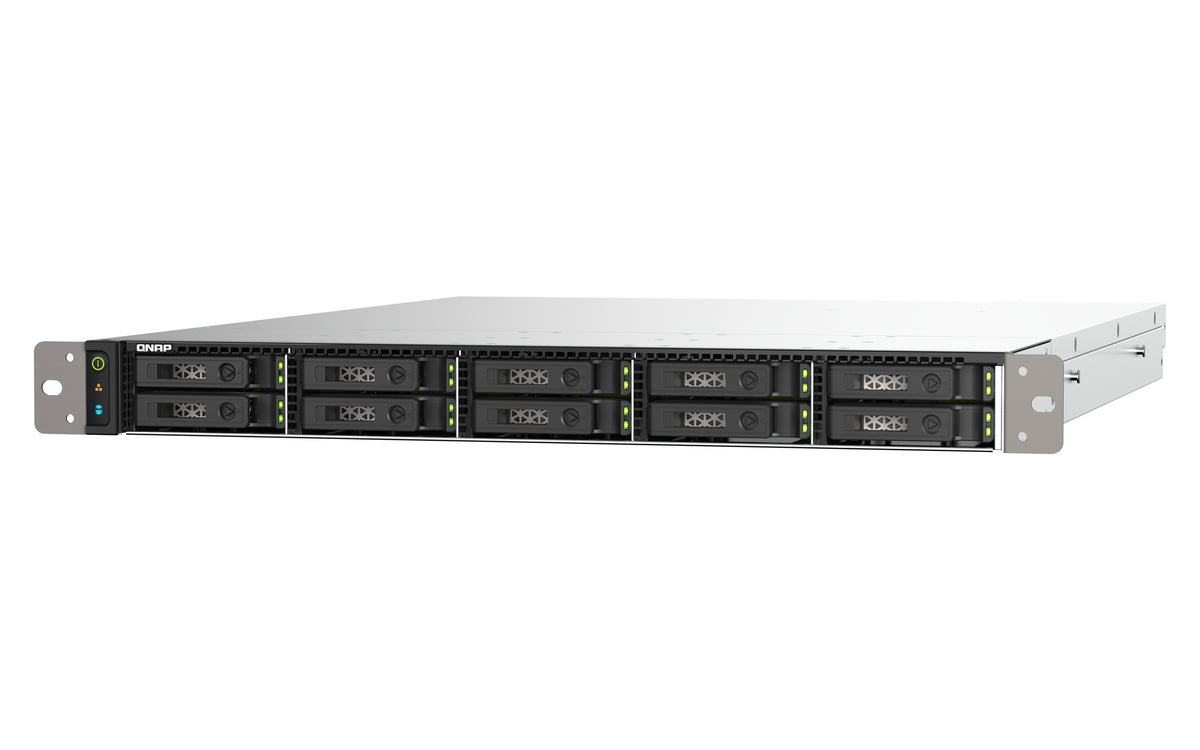 QNAP TS-h1090FU NAS Rack (1U) EPYC 7232P 64 GB DDR4 0 TB QuTS hero Schwarz, Grau