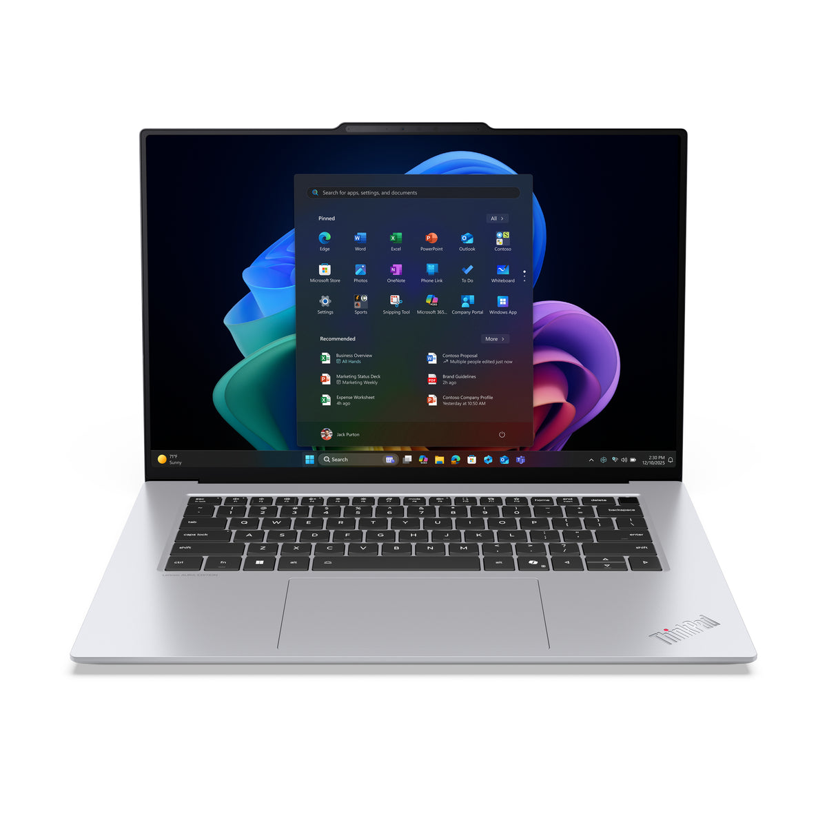 Lenovo ThinkPad X9-15 Gen 1 Aura Edition Copilot+ PC Intel Core Ultra 7 258V Laptop 38,9 cm (15.3") Touchscreen 2.8K 32 GB LPDDR5x-SDRAM 1 TB SSD Wi-Fi 7 (802.11be) Windows 11 Pro Weiß Deutsch