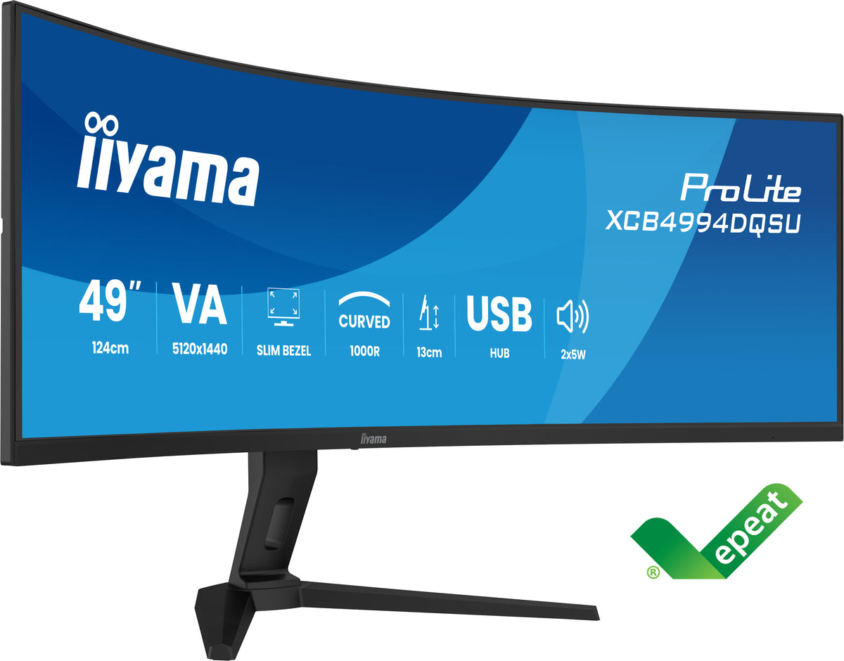 iiyama ProLite XCB4994DQSU-B1 Écran d'ordinateur 124,5 cm (49") 5120 x 1440 pixels Dual QHD LCD Noir