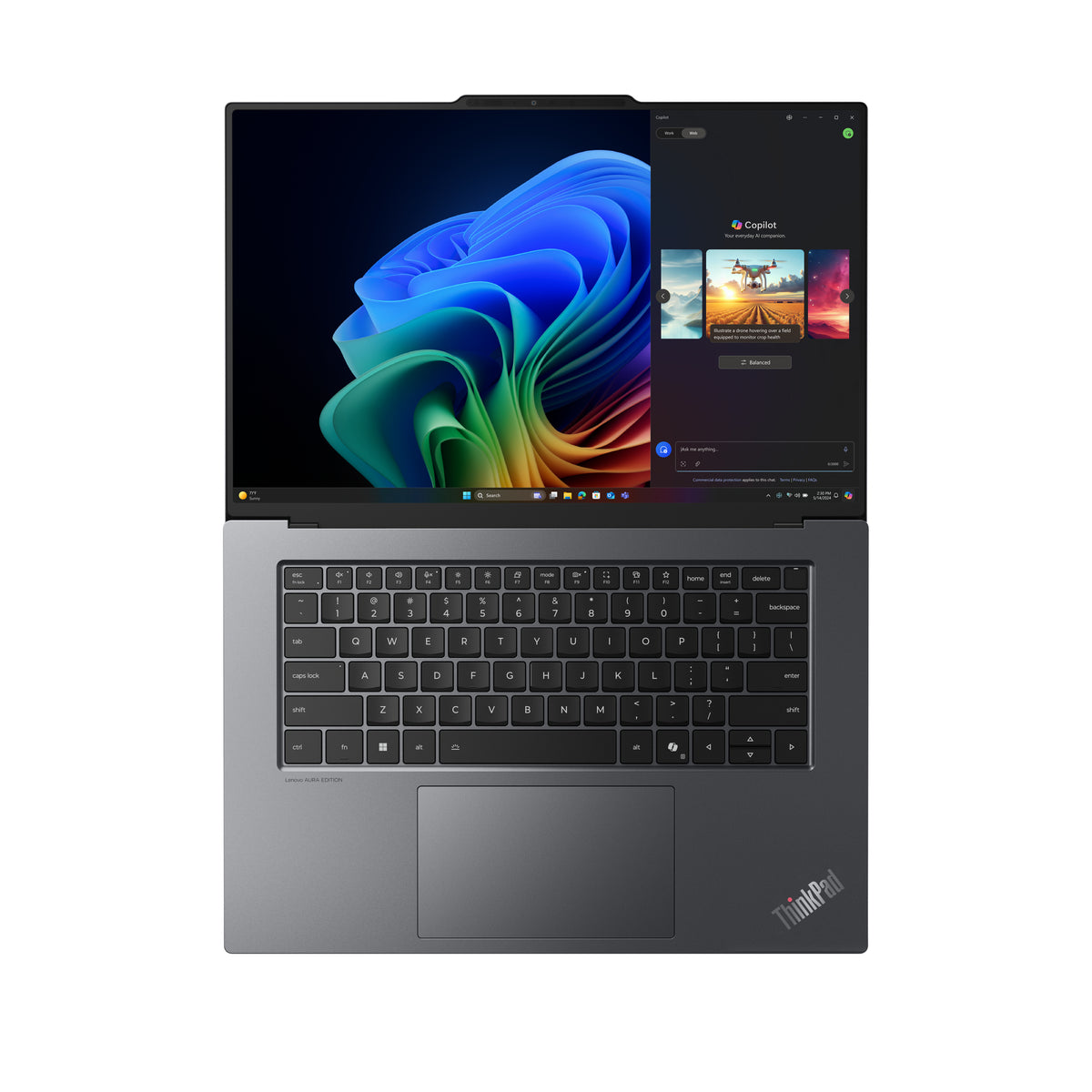 Lenovo ThinkPad X9-15 Gen 1 Copilot+ PC Intel Core Ultra 7 258V Laptop 38,9 cm (15.3") Touchscreen 2.8K 32 GB LPDDR5x-SDRAM 1 TB SSD Wi-Fi 7 (802.11be) Windows 11 Pro Deutsch Grau