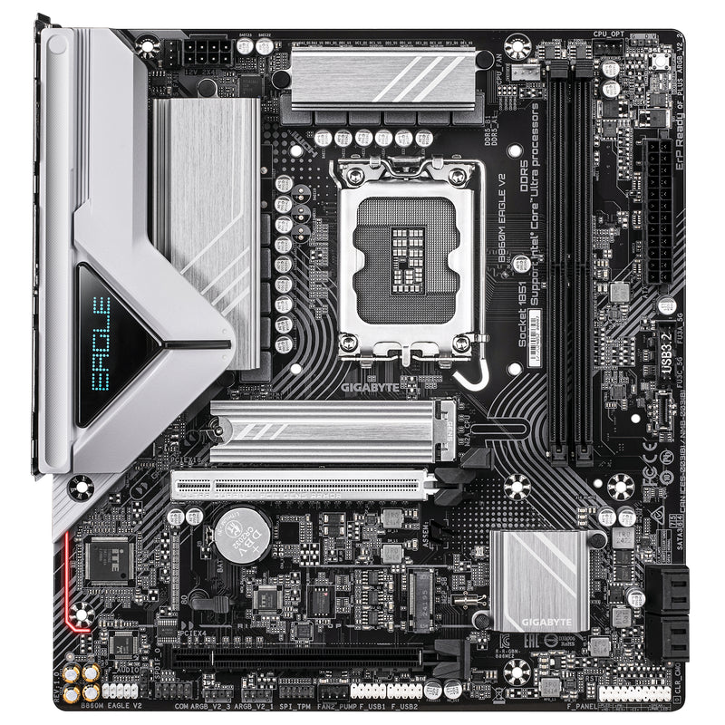 GIGABYTE B860M EAGLE V2 Mainboard – Intel Core Ultra Serie Prozessoren, 6+1+2 Phasen VRM, bis zu 9066 MHz DDR5, 1x PCIe 5.0 + 1x PCIe 4.0 M.2, 2.5 GbE LAN, USB 3.2 Gen 1