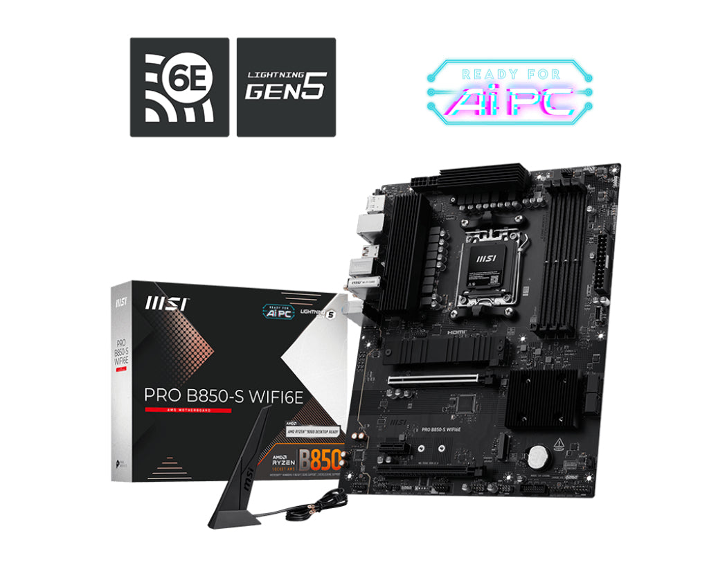 MSI PRO B850-S WIFI6E Motherboard AMD B850 Socket AM5 ATX