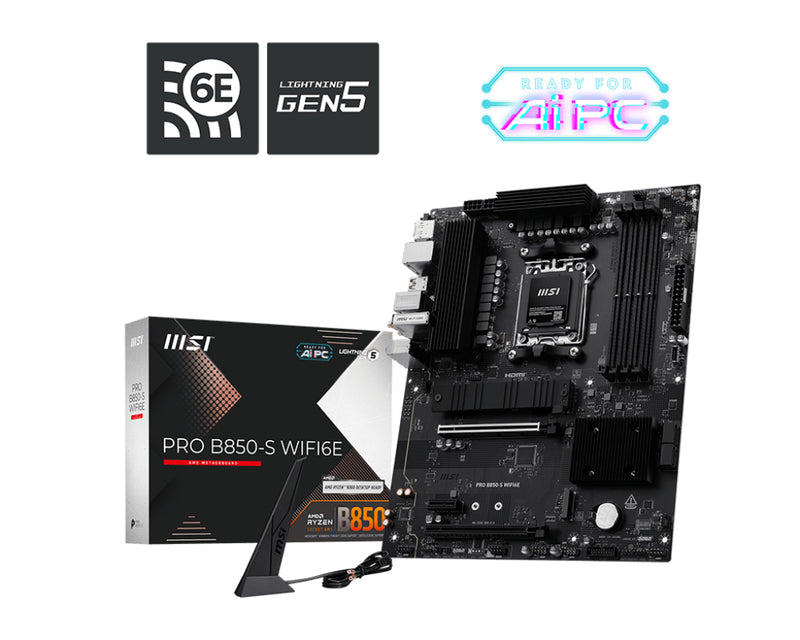 MSI PRO B850-S WIFI6E Motherboard AMD B850 Sockel AM5 ATX