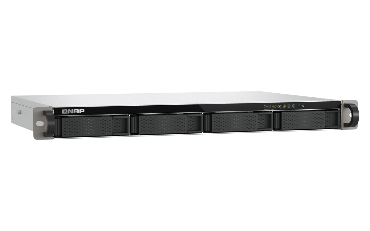 QNAP TS-432XeU NAS Rack (1U) 4 GB DDR4 0 TB QNAP QTS Schwarz, Grau