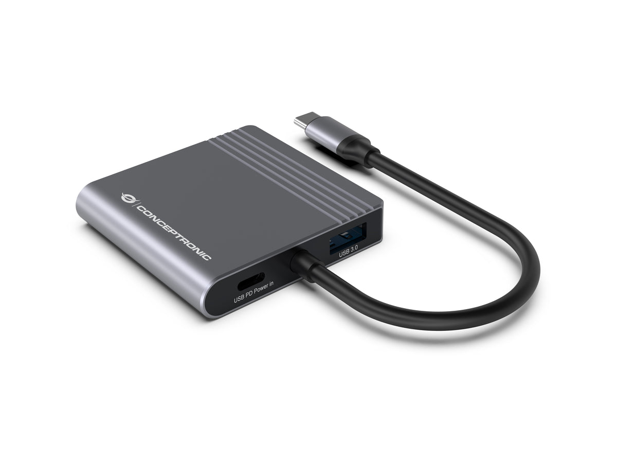 Conceptronic DONN13G laptop-dockingstation & portreplikator Kabelgebunden USB 3.2 Gen 1 (3.1 Gen 1) Type-C Grau