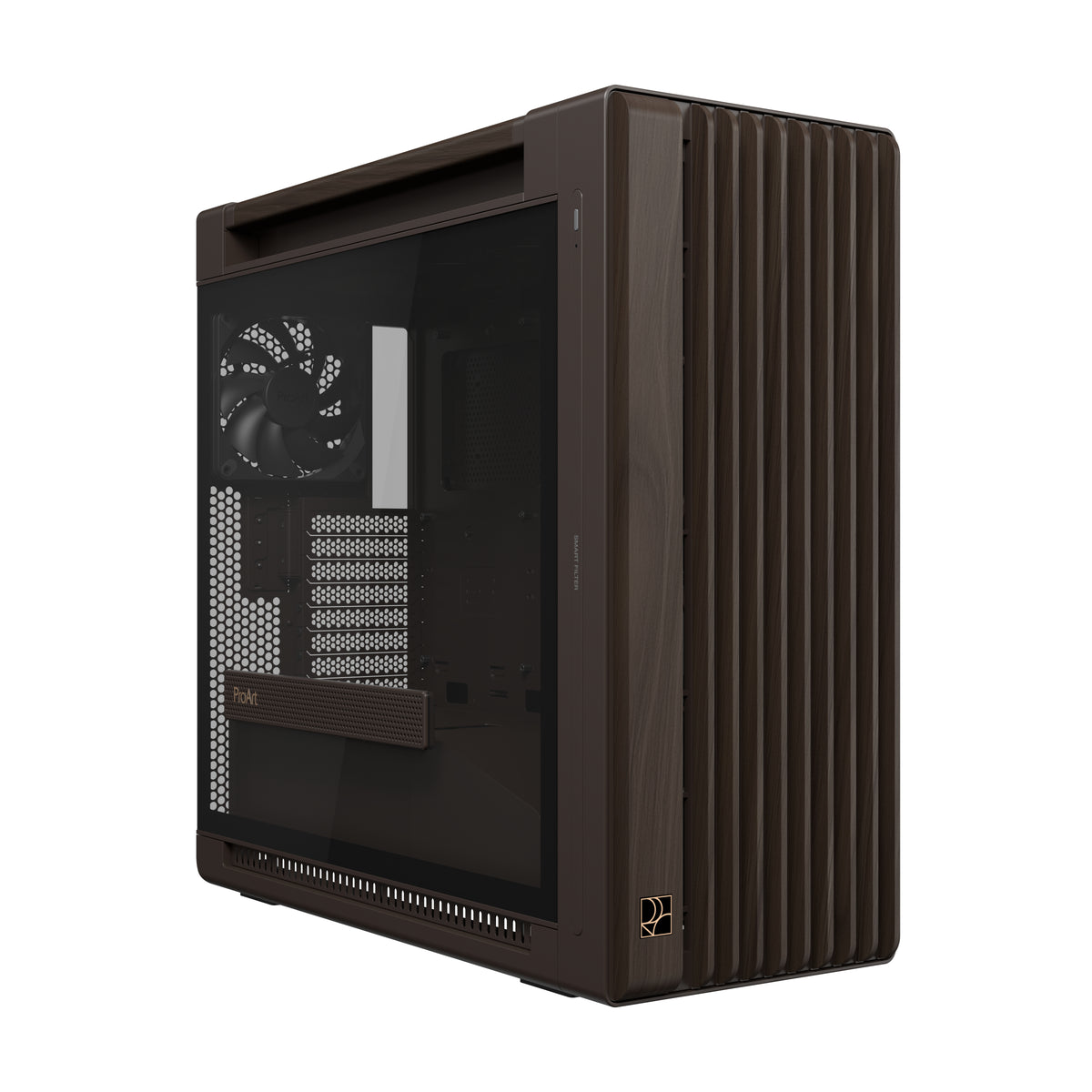 ASUS ProArt PA602 Wood Edition Retro Brown - Tempered Glass Panel Midi Tower Braun