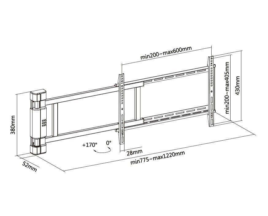 Equip 32"-75" motorisierte TV-Schwenkhalterung
