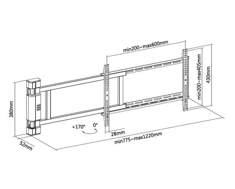 Equip 32"-75" motorisierte TV-Schwenkhalterung