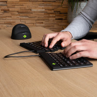 R-Go Tools Ergonomische Tastatur R-Go Split Break mit Pausensoftware, geteilte Tastatur, QWERTY (NORDIC), kabellos, schwarz