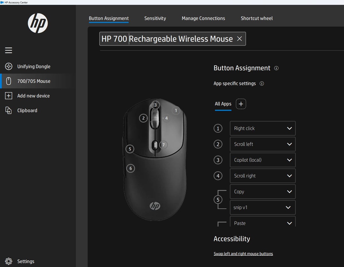 HP 700 Wiederaufladbare Wireless-Maus