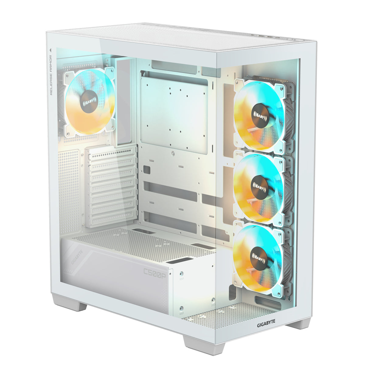 GIGABYTE C500 PANORAMIC STEALTH Midi Tower Weiß