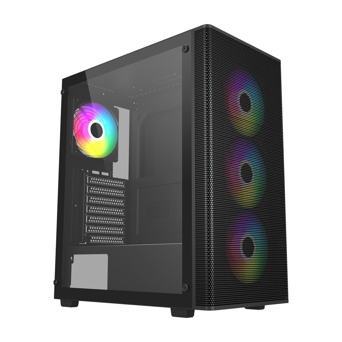 FSP M220-BA Gehäuse Midi Tower mATX, ATX Schwarz ARGB