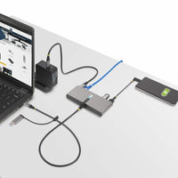 StarTech.com 2-Port USB-C Hub mit Ethernet und RS232 Port,USB-A Adapter, Ladefunktion 100W Power Delivery Pass-Through, 2x USB-A 5Gbps, Gigabit LAN, RS232 Seriell (FTDI)