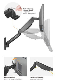Equip 17"-32" Monitor-Wandhalterung, Armlänge: 564 mm