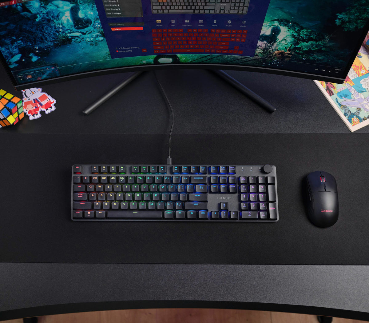 Trust GXT 866 Torix Tastatur Gaming USB QWERTZ Deutsch Schwarz