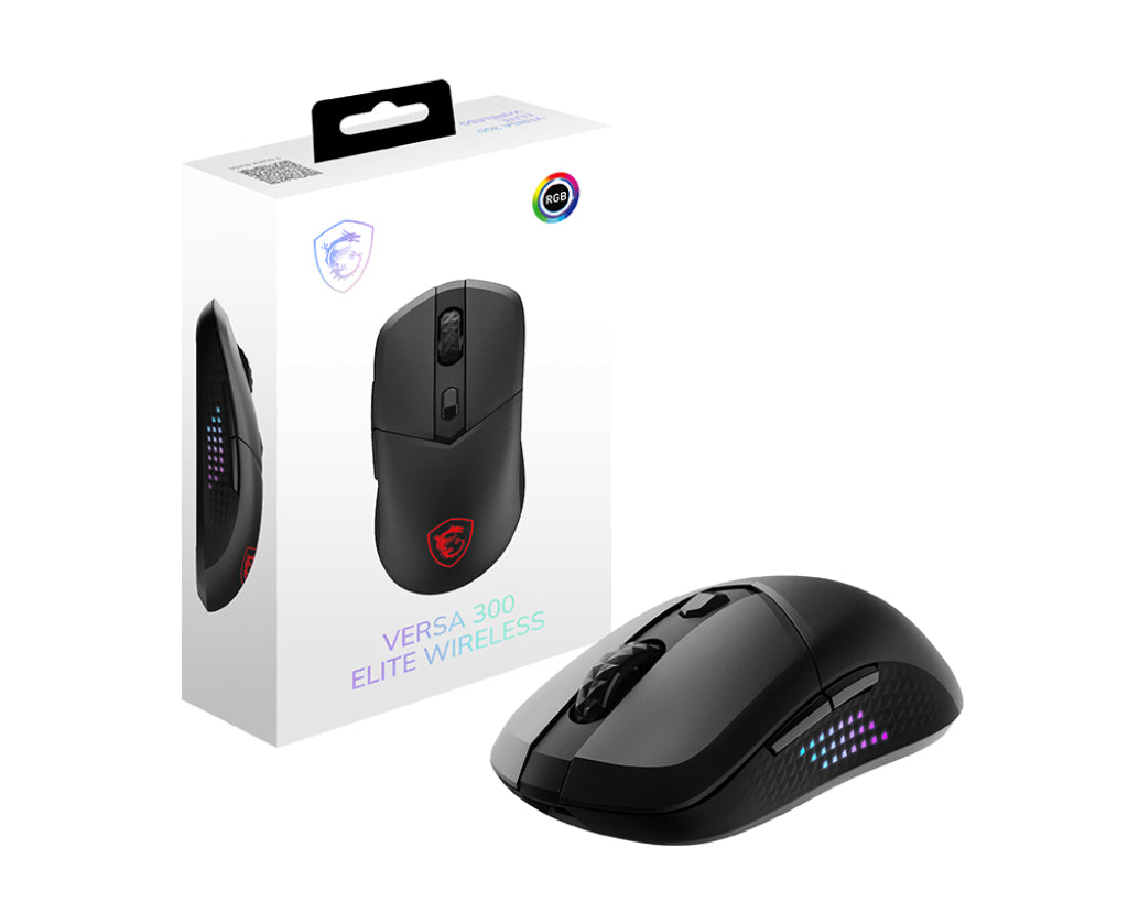 Souris sans fil MSI VERSA 300 ELITE Gaming Droite RF sans fil + Bluetooth + USB Type-C Optique 26000 DPI