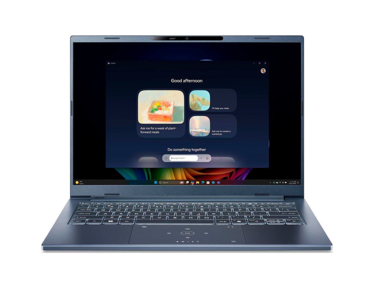 Acer Swift Go 14 AI NX.JNBEG.001 laptop Copilot+ PC Intel Core Ultra 7 256V 35,6 cm (14") WUXGA 16 GB LPDDR5-SDRAM 512 GB SSD Wi-Fi 7 (802.11be) Windows 11 Home Blau
