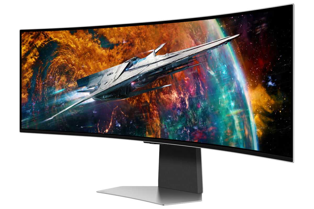 Samsung G95SC Computerbildschirm 124,5 cm (49") 5120 x 1440 Pixel Dual QHD OLED Silber