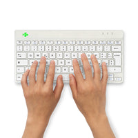 R-Go Tools Ergonomische Tastatur R-Go Compact Break, kompakte Tastatur mit Pausensoftware, QWERTY (IT), Bluetooth, Weiß