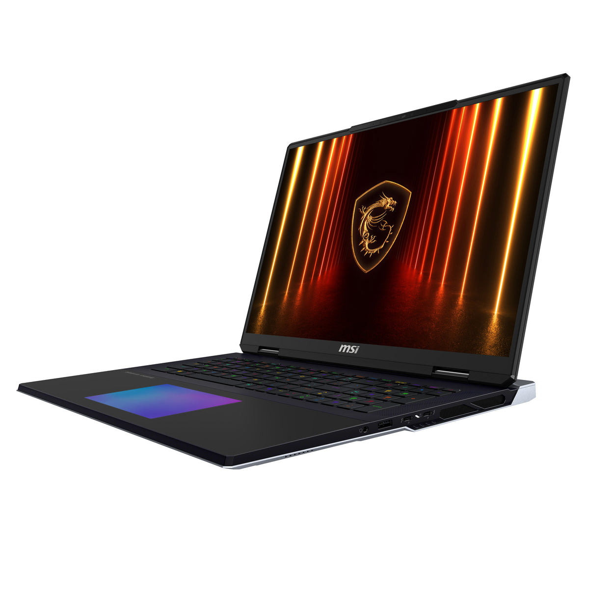MSI Titan 18 HX AI A2XWIG-073 laptop Intel Core Ultra 9 285HX 45,7 cm (18") UHD+ 64 GB DDR5-SDRAM 6 TB SSD NVIDIA GeForce RTX 5080 Wi-Fi 7 (802.11be) Windows 11 Pro Schwarz