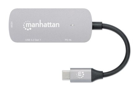Manhattan 130707 laptop-dockingstation & portreplikator Kabelgebunden USB 3.2 Gen 1 (3.1 Gen 1) Type-C Aluminium