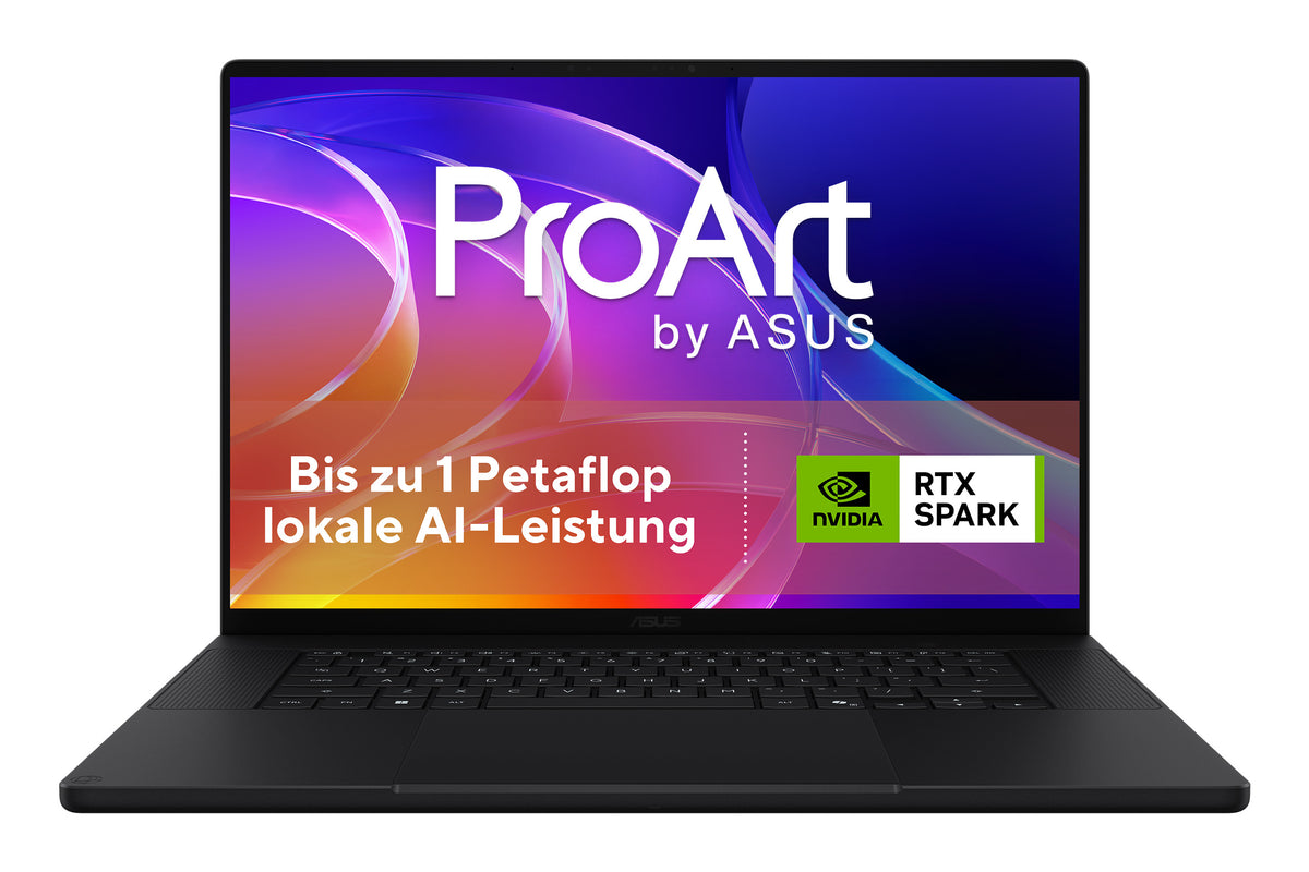 ASUS ProArt P16 H7607BA-SE234X NVIDIA RTX Spark N1X Laptop 40,6 cm (16") Touchscreen WQUXGA 48 GB LPDDR5x-SDRAM 1 TB SSD Wi-Fi 7 (802.11be) Windows 11 Pro Schwarz QWERTZ Deutsch