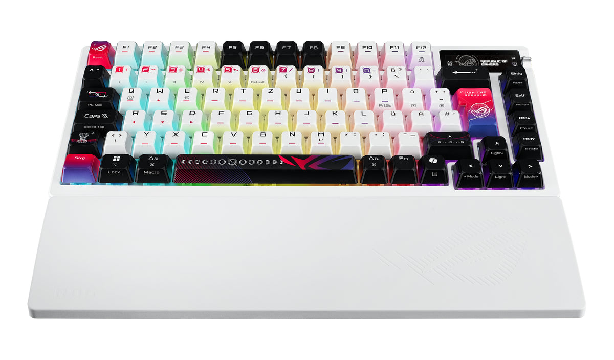 ASUS ROG Azoth X Tastatur Gaming USB + RF Wireless + Bluetooth QWERTZ Weiß
