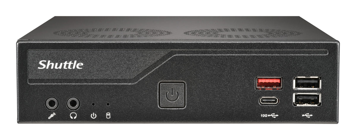 Shuttle Slim PC DH810 , S1851, 1x HDMI (2.1), 1x DP, 1x USB-C (DP), 1x 2.5" , 2x M.2, 2x LAN (Intel 1G + 2.5G), 2x COM, 24/7 Dauerbetrieb, inkl. VESA