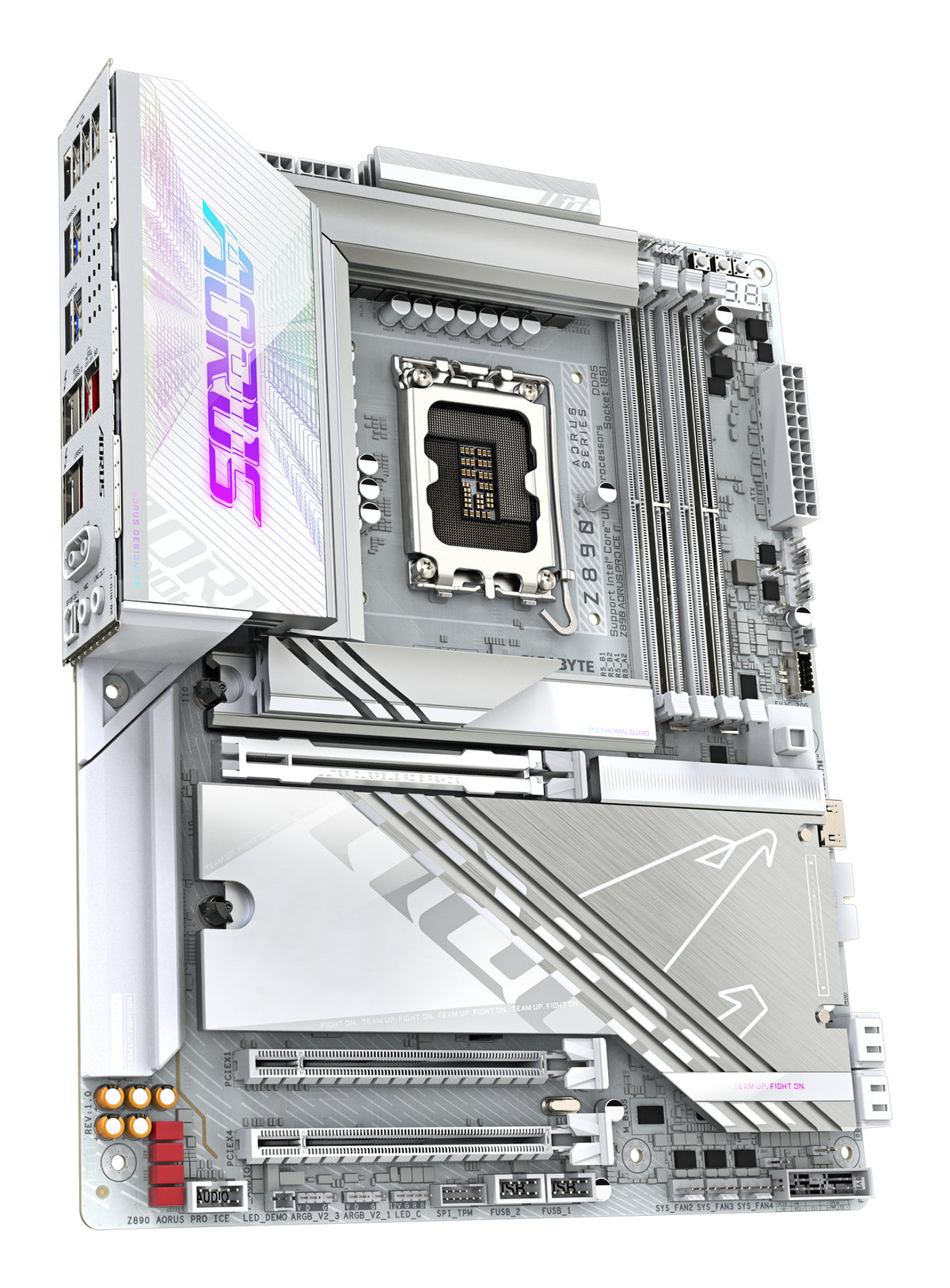 GIGABYTE Z890 AORUS PRO ICE Mainboard - Unterstützt Intel Core Ultra (Serie 2) CPUs, 16+1+2 Phasen VRM, bis zu 9500MHz DDR5 (OC), 1xPCIe 5.0 + 4xPCIe 4.0, Wi-Fi 7, 5GbE LAN, Thunderbolt 4