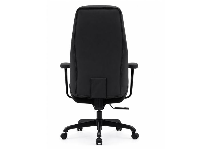 Equip 651022 Ergonomischer Chefsessel, gepolsterte Armlehnen, Butterfly-Mechanik, verchromtes Fußkreuz, höhenverstellbar, um 360° drehbar, Schwarz