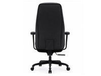 Equip 651022 Ergonomischer Chefsessel, gepolsterte Armlehnen, Butterfly-Mechanik, verchromtes Fußkreuz, höhenverstellbar, um 360° drehbar, Schwarz