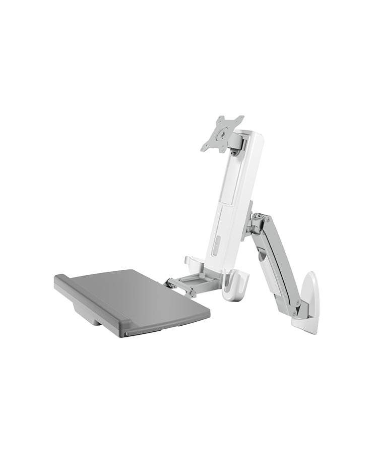 ICY BOX IB-MS600-W, "Sit-Stand-Workstation" mit Wandhalterung für einen Monitor bis zu 24" (61 cm)