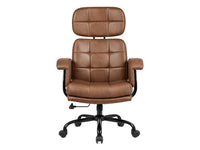 Equip 651021 Ergonomischer Chefsessel, gepolsterte Armlehnen, Butterfly-Mechanismus, verchromtes Fußkreuz, höhenverstellbar, 360° drehbar, braun