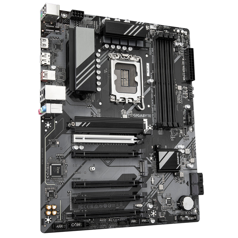 GIGABYTE B760 DS3H GEN5 Mainboard – Unterstützt Intel Core Prozessoren der 14. Generation, 8+2+1 Phasen Digital-VRM, bis zu 5600 MHz DDR5, 2 x PCIe 4.0 M.2, 1 GbE LAN, USB 3.2 Gen 2x2