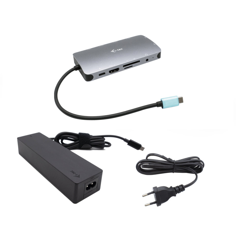 i-tec Metal USB-C Nano Dock HDMI/VGA avec LAN + Chargeur 100W