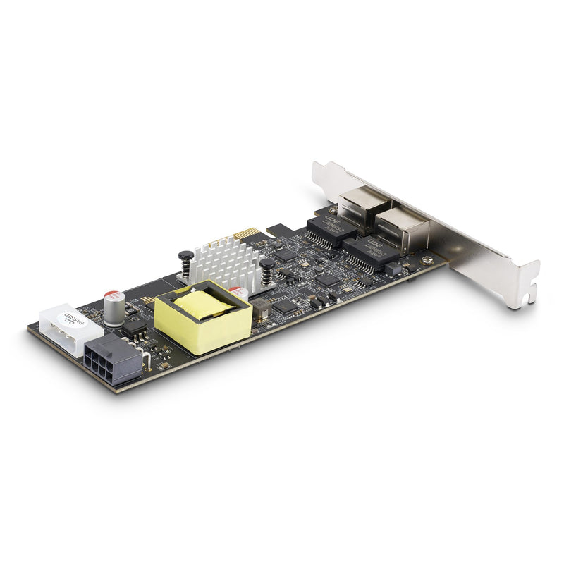StarTech.com 2-Port 2.5Gbps NBASE-T PoE Netzwerkkarte, Dual Intel I225-V, 802.3af/at PoE+ Multi-Gigabit NIC, LP4/8-Pin PCIe Betrieben, PCI Express Server LAN Karte, Windows/Linux