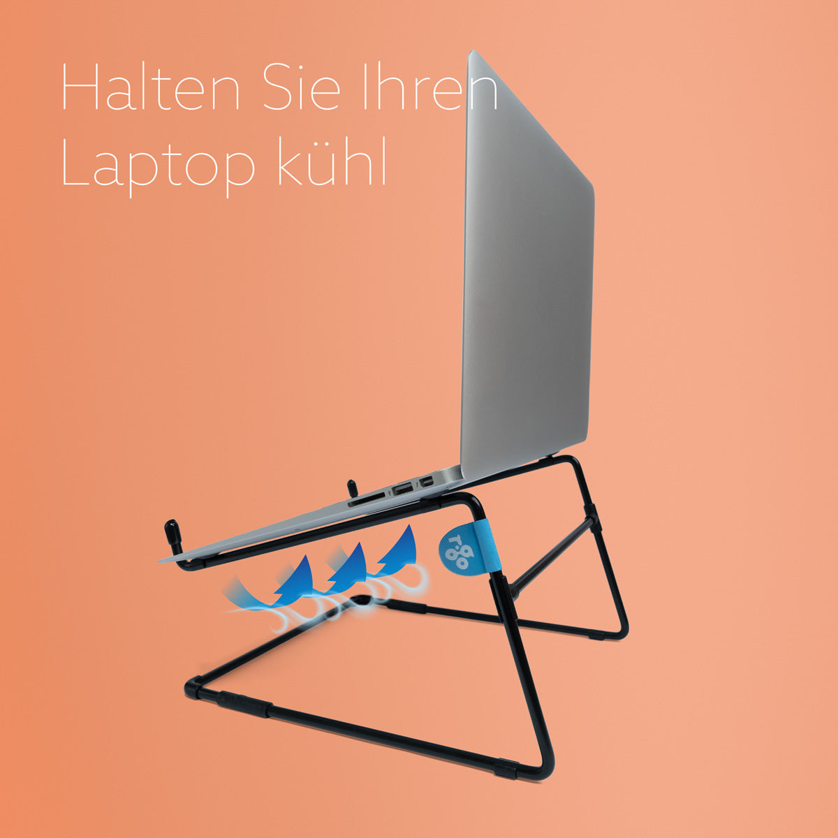 R-Go Tools Laptopständer R-Go Steel Office, kompatibel für 10- 22 Zoll Laptops, schwarz